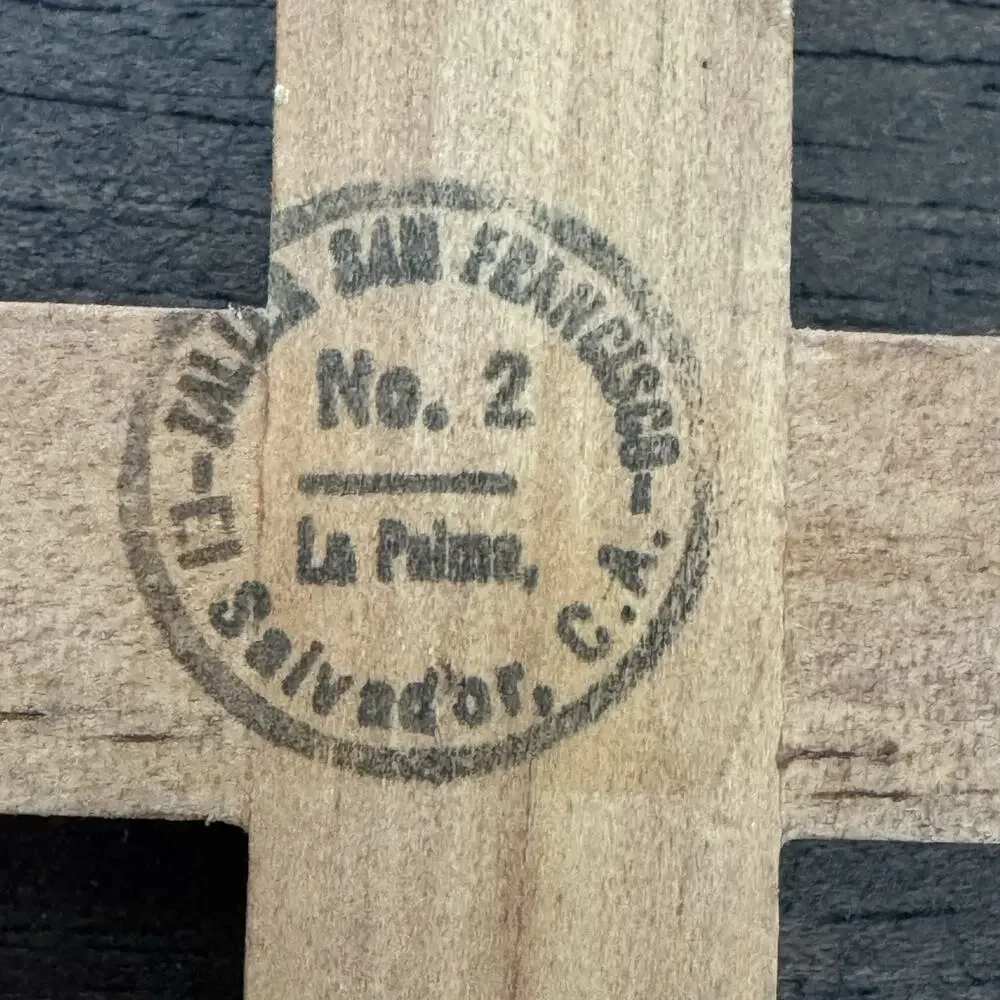 Cross with Christ El Salvador Vtg Crucifix Handmade Colorful Jesus Religious